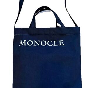 MONOCLE Black Men’s Canvas Tote Bag Made in Bulgariy NWT 14”x14”x4”